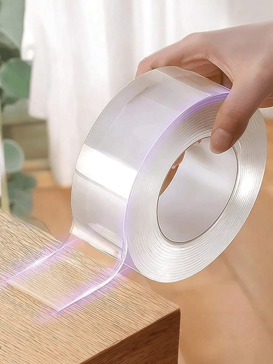 1pc 2cm/0.78in Reusable And Washable Nano Double-Sided Tape - Transparent, Multi-Purpose Adhesive Suitable For Home, Kitchen, Bathroom, Office And Automotive Use Room Decor Wall Decor Wall Stickers Wall Sticker Stickers Sticker