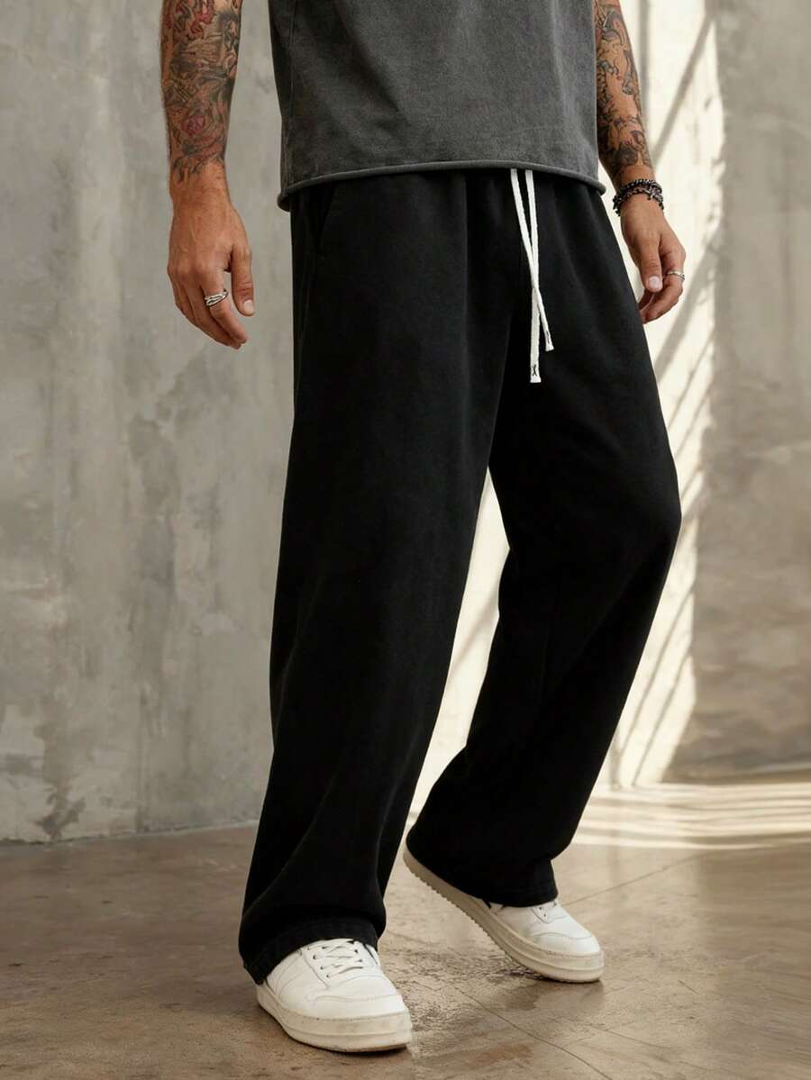 Quần thể thao dáng rộng, quần ống rộng, quần jogger, quần thể thao đường phố đa năng, phù hợp cho thời trang đường phố, sinh hoạt hàng ngày, đi chơi cuối tuần, lễ hội âm nhạc, tụ họp xã hội và nhiều dịp khác. Chiếc quần này là một món đồ đa năng không thể thiếu trong tủ quần áo của nam giới, cũng là một món quà tuyệt vời dành cho bạn trai hoặc chồng. Quần thể thao cỡ lớn, quần thể thao dáng rộng dành cho nam, quần thể thao màu xám chuyên nghiệp dành cho câu lạc bộ. Màu đen mùa xuân - màu đen - Xem 1