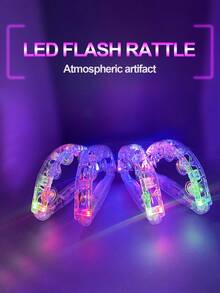 1pc/2pcs/4pcs Flashing Tambourine, Colorful Lights Flashing Rattle Drum, Handheld Clear LED Tambourine, Light Up Musical Flashing Tambourine, Party Supplies For Birthday Anniversaries, Christmas Gifts