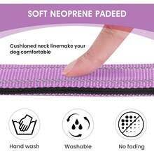 Collar de perro reflectante acolchado con neopreno suave, transpirable, de liberación rápida, collares básicos para cachorros y perros pequeños, color lavanda - Lavanda - Ver 9