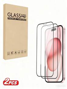 2pcs 9D Full Coverage 2.5D 9H Economical Tempered Glass Screen Protector, Compatible With IPhone 17/17 Pro/17 Pro Max/17 Air/16/16 Plus/16 Pro/16 Pro Max/15/14/13 Mini/12/11/XS Max/8+/7 Series - Clear - View 22