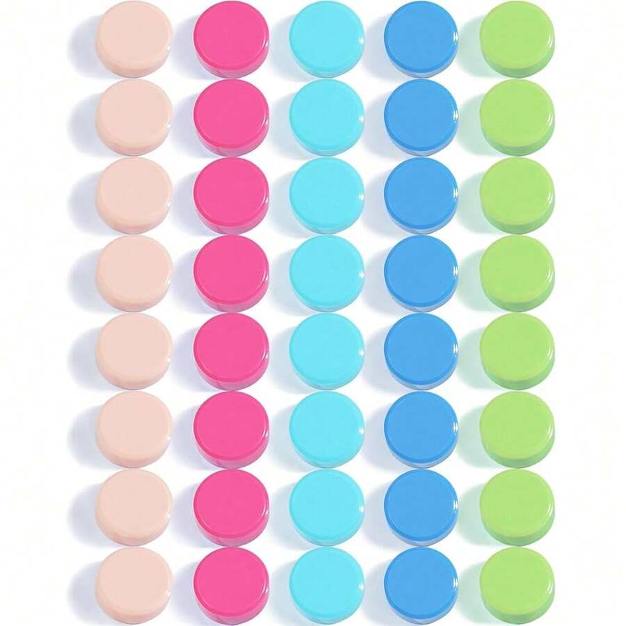 Fridge Magnets, 40 Pack Strong Refrigerator Magnets - Heavy Duty Small Round Magnets For Whiteboard Office Home, Cute Mini Magnet With 5 Colors For Locker Classroom Organization,M-40PCS - M-40PCS - View 1