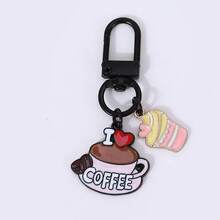 1 chiếc cốc cà phê thực phẩm và đồ uống sáng tạo thời trang chân thực, móc khóa hình kem, móc khóa điện thoại bằng hợp kim đa năng thông thường, móc khóa chữ cốc cà phê dùng hàng ngày - Nhiều màu - Xem 7