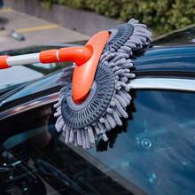 双头雪尼尔刷洗车拖把 – 柔软长柄可伸缩汽车清洁工具，温和呵护您的爱车。这款高品质拖把采用超柔软雪尼尔刷头，轻柔清洁，不刮伤车身，让洗车变得轻松无负担。 - 彩色 - 查看 2