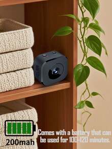 200mAh迷你便携式无线WiFi安防摄像头，带夜视功能，适用于家门口、房间等场景，可用作保姆/宠物/婴儿监视器，需要连接WiFi才能使用。 - 彩色 - 查看 6