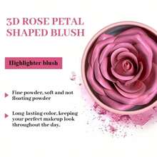 VERONNI 3D Rose Flower Blush - Water Resistant Petal Blush Makeup For All Skin Tones, Light Coverage Matte & Shimmer Finish For Cheek Sculpting & Highlighting, Gift-Ready Compact, Pink & Red Shades - Nhiều màu - Xem 5