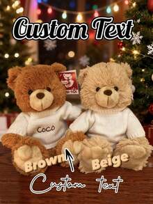 Customizable Text & Image Personalized Teddy Bear Plush Toy, Fun Gift, Doll Clothes, Christmas Decor, Girls Bedroom Accessories, Boys Room Decor, Christmas Gift, Birthday Decor, Personalized Gift (Gift Box Version, Sunflower Not Included) - Multicolor - View 7