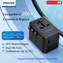 PHILIPS SPB1015 Multi-Use Adapter Socket With 1 USB + 1 Type-C Interface Provides Stable Power Output, Suitable For Travel And Business Trips. European Standard F-Type Plug (220-240V). - EU F Type Plug(220-240V) - View 10