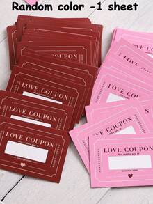 10pcs Scratchable Heart-Shaped Coupon, Handmade Valentine's Day Love Coupons, Valentine's Day Card, Greeting Card, Creative Birthday Gift (Suitable For Both Men And Women), Couple/Spouse Gift, Wedding Anniversary Gift, Mother's Day Card, Surprise Gift, Valentine's Day Gift, Party Favor, Party Game - Multicolor - View 14