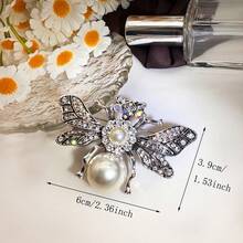 1 szt. Elegancka broszka w kształcie motyla z kryształkami górskimi i sztucznymi perłami, uniwersalna ozdoba dla kobiet, idealna na prezent na Dzień Matki, Boże Narodzenie, sukienki imprezowe - Motyl - Zobacz 8