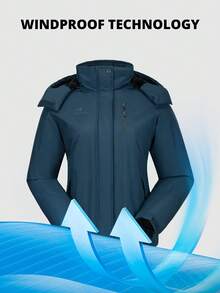 CAMEL CROWN Women's Waterproof Ski Jacket, Fleece Lined, Warm, Hooded, Windproof, Ski Jacket For Winter