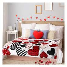 Buryeah Valentine's Day Blanket Throw Gifts Candy Hearts Love Throw Blanket Vintage Couch Sofa Soft Warm Bed Blankets For Women Men Conversation Party,  Inch(Vintage Heart) 3D Printed Throw Blanket Easy To Carry For Travel Picnic - Multicolor - View 4