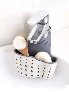 1 Piece, Universal Size, Adjustable, Draining Storage Basket, Silicone Sink Caddy, Kitchen Organizer, Sponge Holder, Soap Dish, Home Daily, Christmas Decorations, New Year Gift, Dishware Storage, Rag Hanger, Multi-Purpose, Sink Accessory