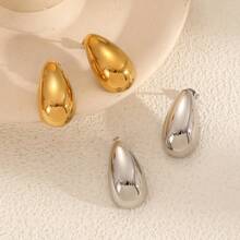 2 件套镂空水滴耳环，不锈钢耳环，18k 金几何耳钉
