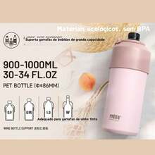 TYESO 900-1000/350-680 Ml Thermal Bottle, Available In Two Sizes. Keeps Drinks Cool Inside, Maintaining The Temperature Of Hot Or Cold Beverages For Up To 24 Hours. Ideal For Physical Activities, Sports, Work, School, Birthday Gifts, And Christmas Presents. - 灰色的 - 查看 9