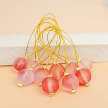 10pcs DIY Knitting Tools - 10mm Frosted Glass Beads Markers, Sweater Pattern Stitch Markers, Row Counters, Closed Rings, Soft Steel Wire Positioners, Knitting Accessories For Beginners