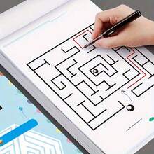 1pc Maze Training Book, White, Made Of Durable Paper, Educational And Fun, Designed With Concentration Puzzles, Aimed At Improving Brain Power, Suitable As A Gift For Halloween, Christmas, Back To School Season, New Year And Other Occasions To Enhance Brain Capacity.