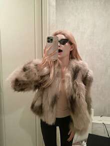 Fashionable Tie-Dye Faux Fur Short Jacket, Autumn/Winter - Picture Color - View 2