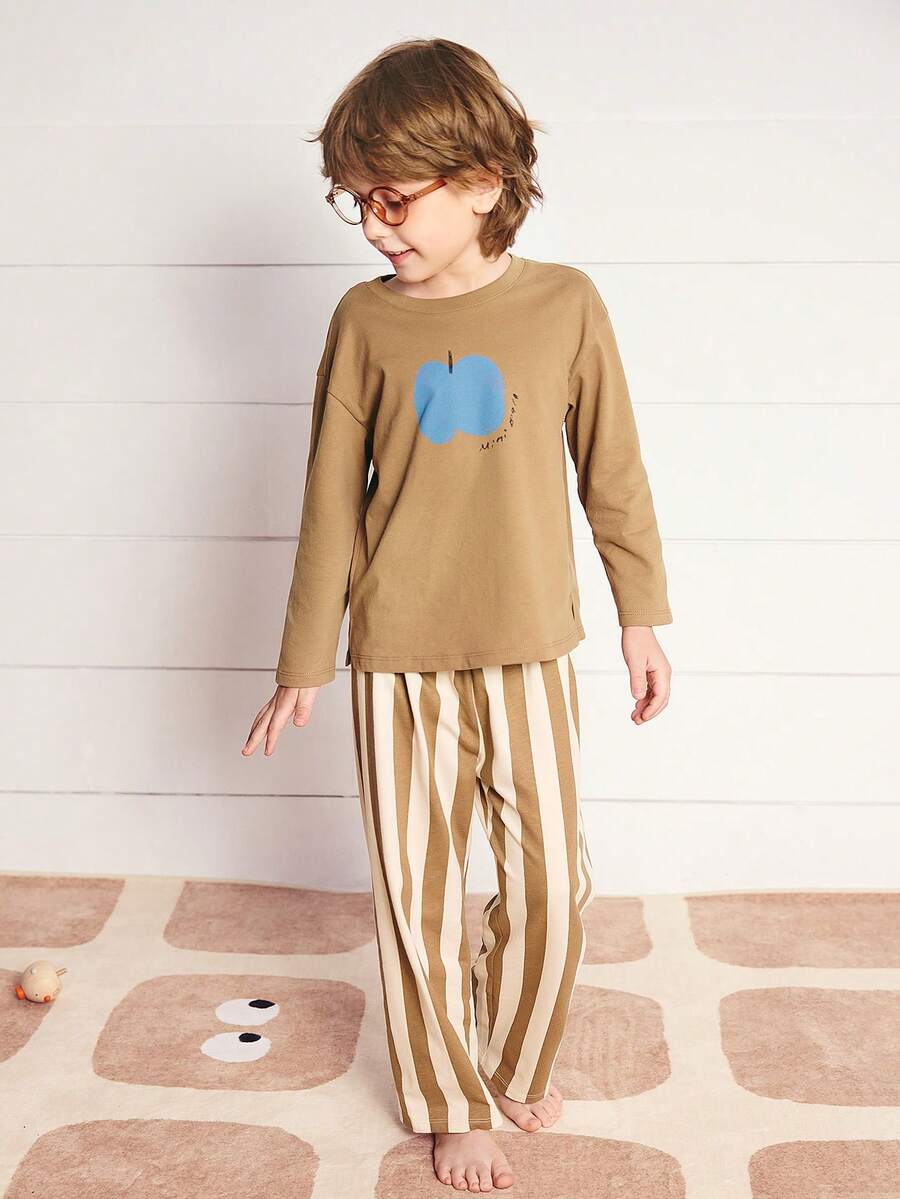 mini bala 植物纤维系列儿童睡衣套装 男女童婴儿睡衣 柔软透气 2025秋季款 - 卡其 - 查看 1