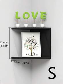 1pc Wall Mounted Corner Shelf, Bookshelf, No Drilling Required, Storage Rack For Bedroom, Living Room