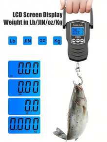 ميزان حقائب سفر 50 كجم، ميزان معلق محمول عالي الدقة، شاشة LCD رقمية عالية الوضوح، تبديل وحدات متعددة، مناسب لموازين البريد، الموازين المعلقة الصناعية، الموازين الإلكترونية، موازين الصيد، الموازين الإلكترونية المحمولة، تعمل بالبطارية (البطاريات غير مشمولة) - متعدد الألوان - مشاهدة 3