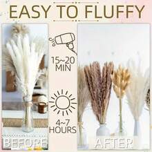 52 Pcs Pampas Grass Rattan Bouquet - Versatile For Wedding Decor, Romantic Centerpieces & Stylish Home Accents - Naturally Inspired Generaling Fit Rattan Flowers For Timeless Elegance - Multicolor - View 4