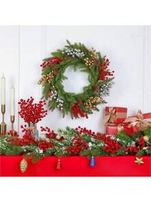 Sztuczne czerwone jagody, świąteczna dekoracja, sztuczne czerwone jagody