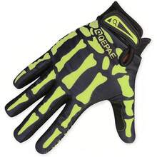 Skeleton Gloves Adjustable Lightweight Racing Skull Sports Work Bone Gloves Anti - Slip Breathable Men Women Motorcycle, Cycling, Biking, Workout - #1 綠色 - 全指 - 骷髏圖案 + 大號 - 查看 1