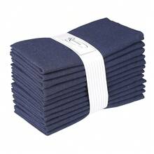 12-Pack 1OO% Cotton Dinner Napkins 18 By 18-Inch Soft Absorbent Comfortable - Ideal For Events And Regular Use - Navy,18x18EveryDayNapkin,Navy - Navy - 查看 1