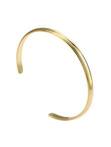 Charm-In 1pc Smooth Finish Quality Ladies Bangle Bracelet, Everyday Wear - Golden CYB0068 - View 6