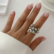 European And American Cross-Border Jewelry Earrings Metal Style Geometric Beaded Stud Earrings Women's Personality Versatile CCB Earrings - Nhẫn - Vàng 0762 - Xem 9