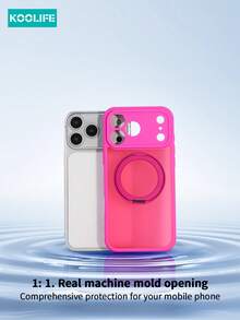 Koolife 适用于新款苹果 17 手机的 1 件装手机壳，带 360° 旋转支架，高级简约磨砂手机保护套，支持磁吸充电，PC+TPU 材质，兼容 17 Pro Max/17/17 Pro/14/14 Pro/14 Pro Max/13/13 Pro/13 Pro Max/15/15 Pro/15 Pro Max/16/16 Pro/16 Pro Max - 玫紅色 - 查看 4