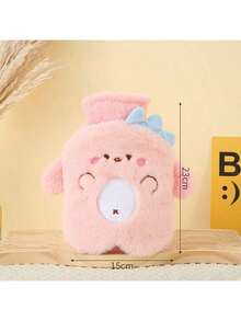 1pc Water Injection Type Hot Water Bottle, PVC Material, Explosion-Proof Anti-Scald Hand Warmer, Plush Cute Hot Water Bag, Removable And Washable - Multicolor - View 14