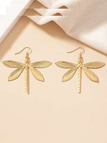 1 Pair Elegant Metal Dragonfly Earrings For Women, Suitable For Holidays, Birthdays, Dates, Parties, Vacations, And Casual Outings - Dragonfly - View 4