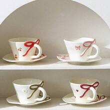 Ceramic Cup Coffee Cup Water Cup Mug Tea Cup Cup Dust-Proof Creative Cute Retro Vintage Feel Blooming Flowers - Cups and Saucers, Hand-pinched Ribbons - View 10