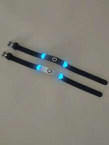 ATLVXJL 2pcs/Set Glow-In-The-Dark Couple/Friendship Silicone Heart Bracelet Set, Minimalist Design, Suitable For Daily Wear And Holiday Gift - Multicolor - View 6