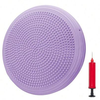 Yoga Inflatable Balance Pad - PVC Textured Pad, Home Core, Balance And Ankle Stability Training, Lightweight And Portable