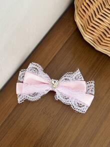1 pezzo Fermaglio per capelli da donna in dolce pizzo e fiocco, accessorio per capelli carino a forma di farfalla stile Lolita, versatile per uso quotidiano, matrimonio, festival musicali, feste, compleanni, shopping, viaggi, fotografia, qualsiasi occasione, ottimo regalo per la migliore amica, fermaglio per capelli, accessori - Multicolore - Visualizzare 3