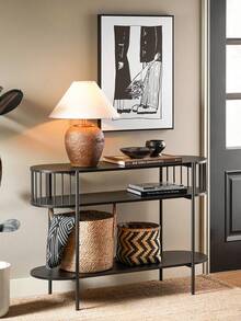 SoBuy Console Table, Hallway Table, Sideboard, Narrow Side Table, Sofa Table, Decorative Table, Black, W X H X D Approx. 110 X 76 X 39 Cm FSB90-SCH - Black - View 2