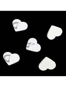 5个光滑金属心形不干胶贴纸，20毫米，DIY珠宝及配件，V1032 - 愛心貼扣 - 查看 9