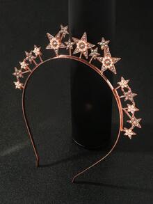 1pc Teen Christmas Snowflake Headband, Super Shiny Rhinestone Flower Headpiece, Christmas Gift, Princess Crown 3D Hair Hoop - Silver - View 12