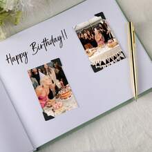 One Personalized Black Or White Horizontal Guestbook, Black And Gold Photo Album, Custom Birthday Party Sign-In Book, Personalized Birthday Guestbook. - Multicolor 2 - View 3