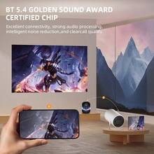 XBJ [2026 Upgrade]Mini Smart Projector Portable With WiFi & Bluetooth – 4K Android Home Theater Experience | Auto Keystone & Focus For Wireless Screen Mirroring & Gaming | Perfect For Outdoor Movie Night, Bedroom Cinema, Business Presentations | The Ultimate Proyector Cine En Casa For Holiday, Birthday & Housewarming Gifts (Projector With Bluetooth Built-In) - 查看 10