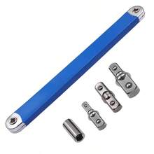 1 Set Multifunctional Extendable Wrench Kit, Dual-Use Wrench And Quick Socket, Wrench Conversion, 2-In-1 Multifunctional Extendable Wrench With Auxiliary Rod, Narrow Extension, Quick Release Socket, Universal Auto Maintenance Tool, Durable Structure, Auto Mechanic Tool, Impact Extension, Box Wrench, Extendable Wrench, Extra Long Wrench