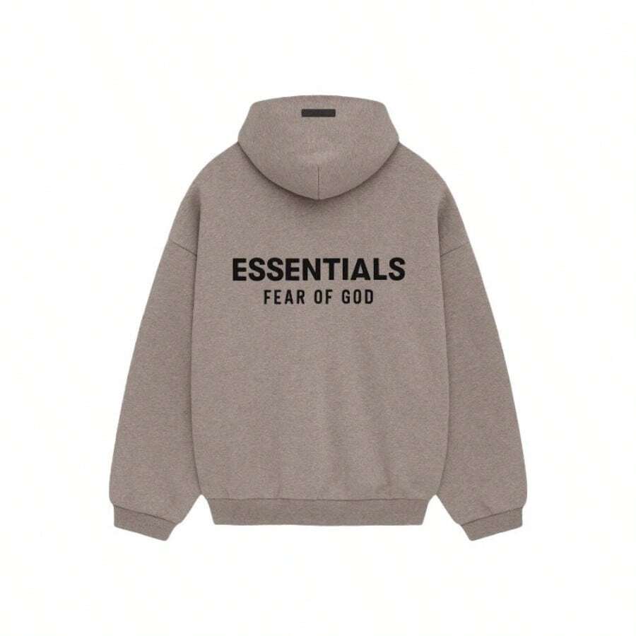 Essentials Pullover Hoodie 'Stretch Limo' SS22 Black Loose Drop Shoulder Hooded Sweatshirt,Vintage Flocking Craftsmanship Combined With Modern Breathable Technology,Warm Cotton Flocking,Loose Urban Functional Wear,High-End Cotton To Create An Urban Street - 石楠灰 - 查看 1