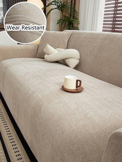 1pc All-Season Stretchy Sofa Cover, Anti-Slip Full Coverage Sofa Seat Cushion Slipcover, Machine Washable Dust-Proof Sofa Blanket, Pet-Friendly For Bedroom, Office, Living Room, Single/2/3/4 Seater