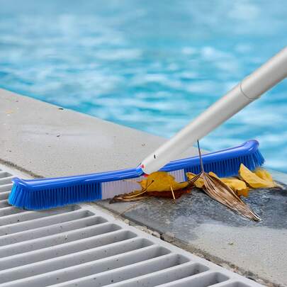 Kit de nettoyage de piscine, comprend 2 têtes de brosse détachables (50 cm / 14 cm) et 2 filets de skimmer de piscine, ensemble d'outils de nettoyage 4 en 1 pour piscines enterrées/hors sol pour feuilles, maille fine, sans perches