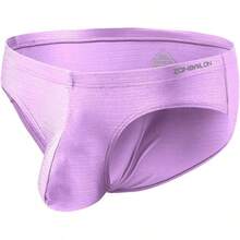 Mens Silk Underwear Briefs Pack Bulge Enhancing Pouch Stretch Bikini Underwear Straight Men L XL 2XL 3XLChristmas IVEB - 紫色 - 查看 10