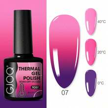 GJOQ 8ML Markdown  6PCS/SET Thermal Nail Gel Polish, Gradient Ramp Temperature Shiny Color Changing Gel Polish, Soak Off UV Sequins Gel Polish Nail Art Salon Manicure - Màu tím - Xem 5