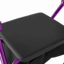 Advwin Lightweight Rollator Walker, 4-Wheel Folding Mobility Aid With Padded Seat, Dual Brake System, Adjustable Arms, And Under-Seat Storage Bag For Seniors And Elderly, Purple - Purple - View 2